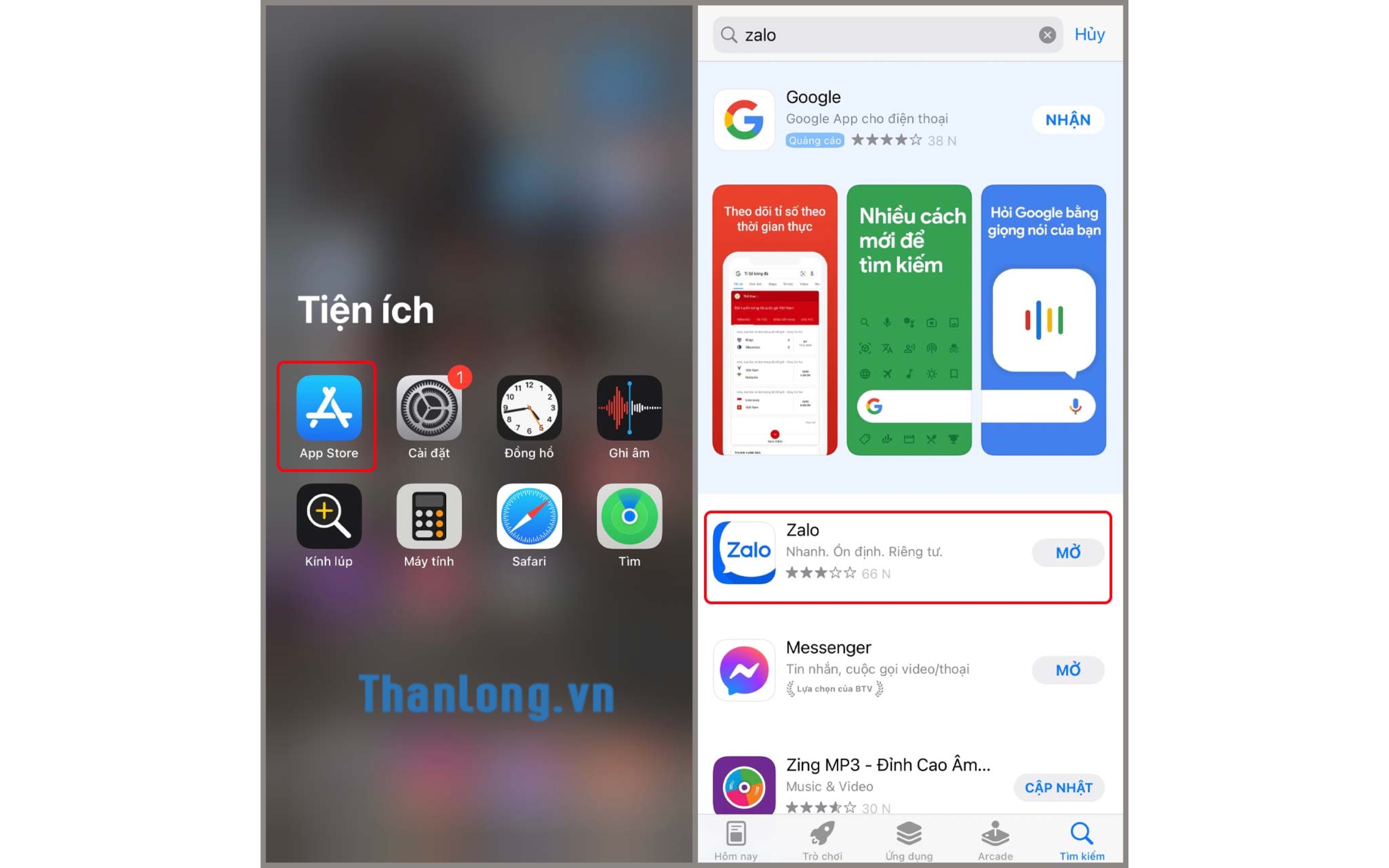hướng dẫn tải zalo về điện thoại iPhone