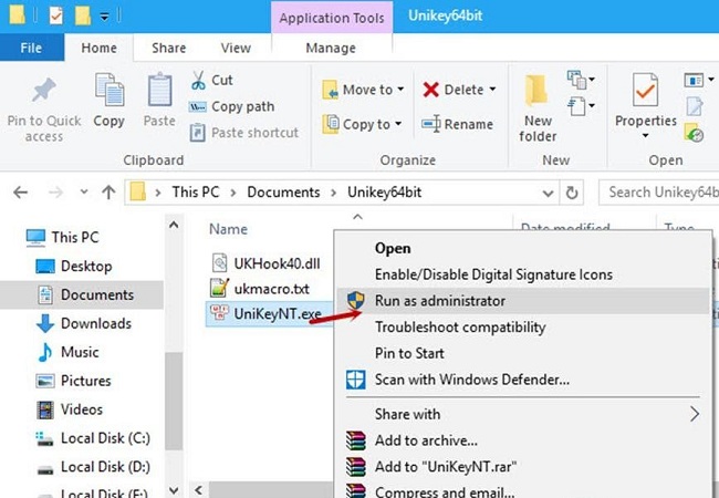 Các bước cài đặt phần mềm Unikey