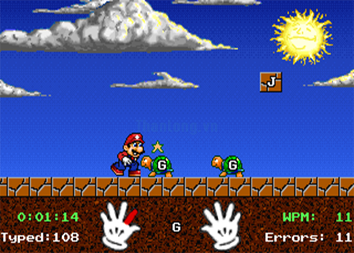 Hình ảnh phần mềm tập gõ phím 10 ngón mario