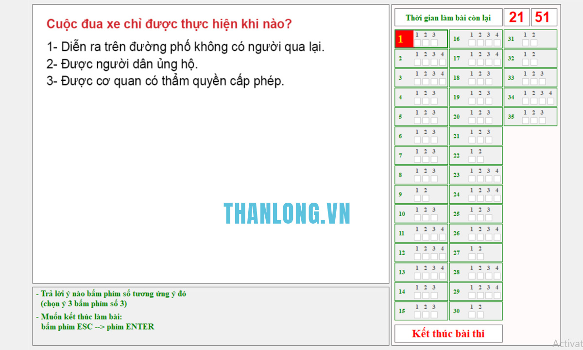 phần mềm thi bằng lái xe a1