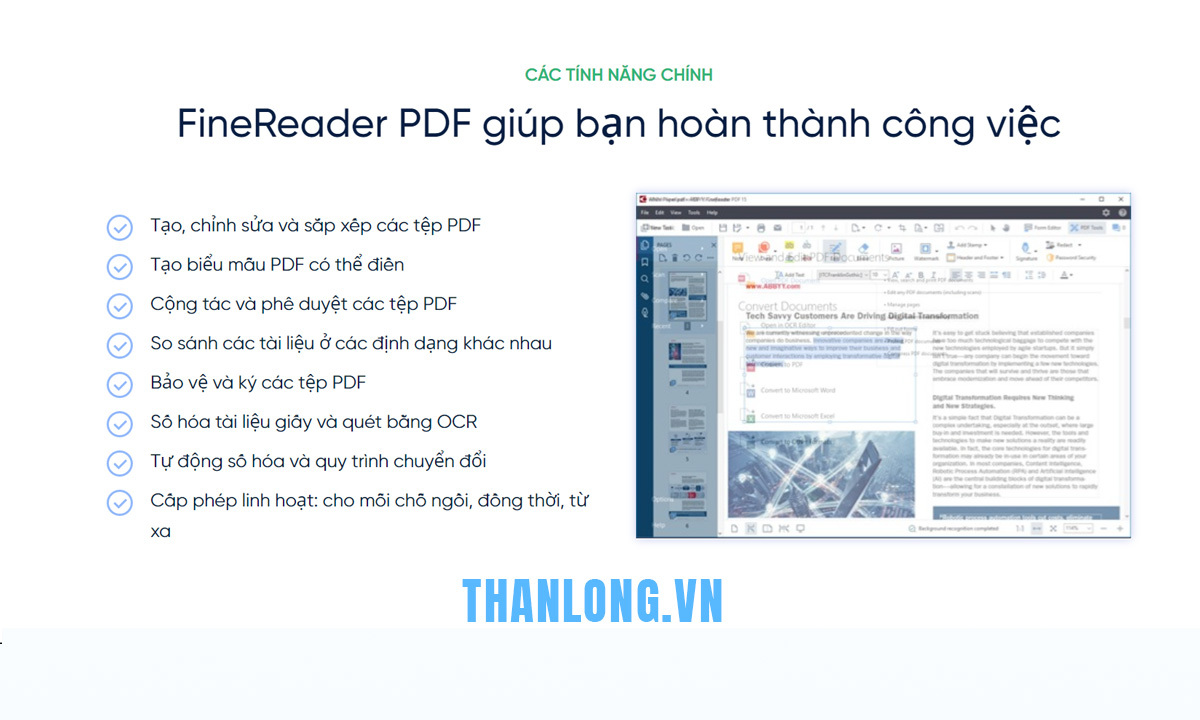 Tính năng nổi bật của phần mềm ABBYY FineReader