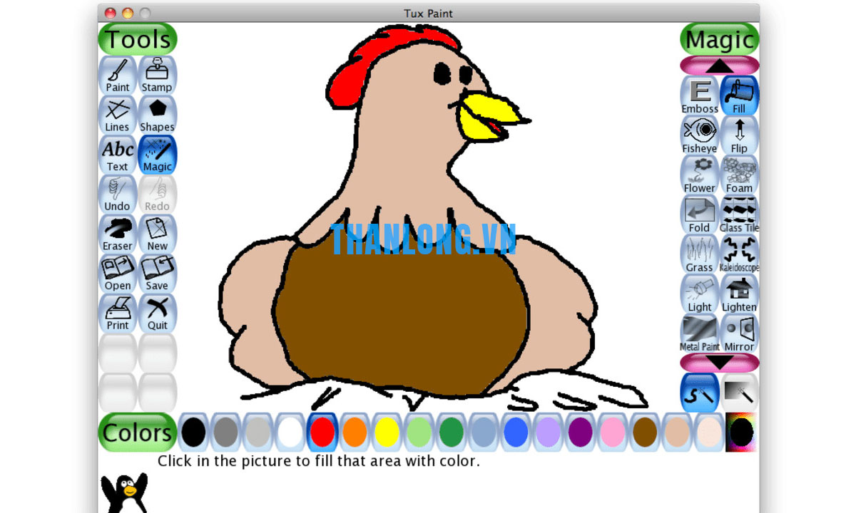 Hướng dẫn sử dụng phần mềm Tux Paint