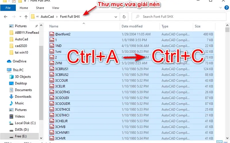 1000 bộ font AutoCAD