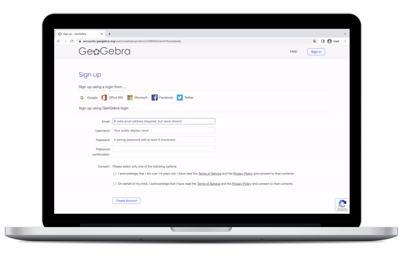 tài khoản geogebra