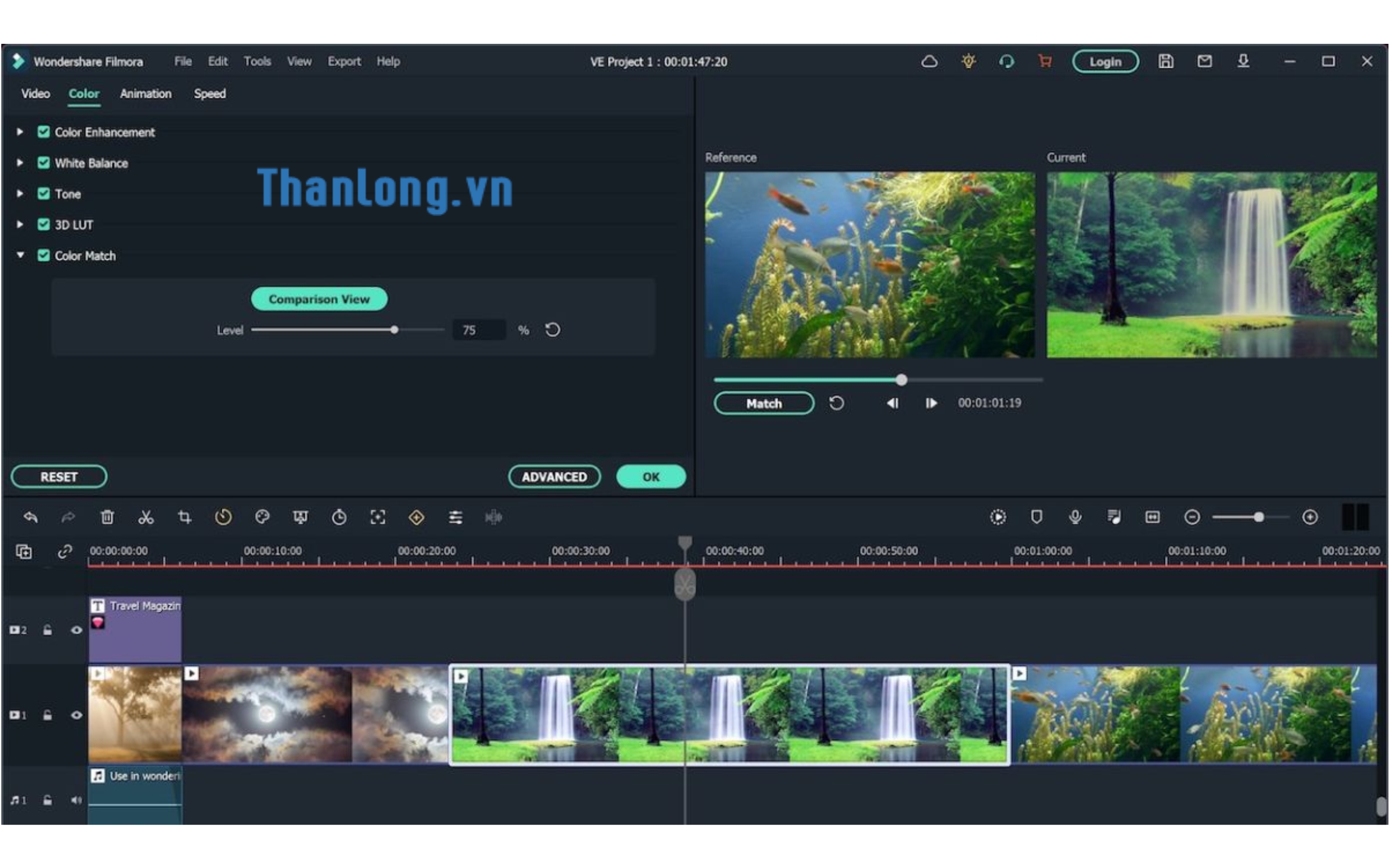 Giao diện của filmora 