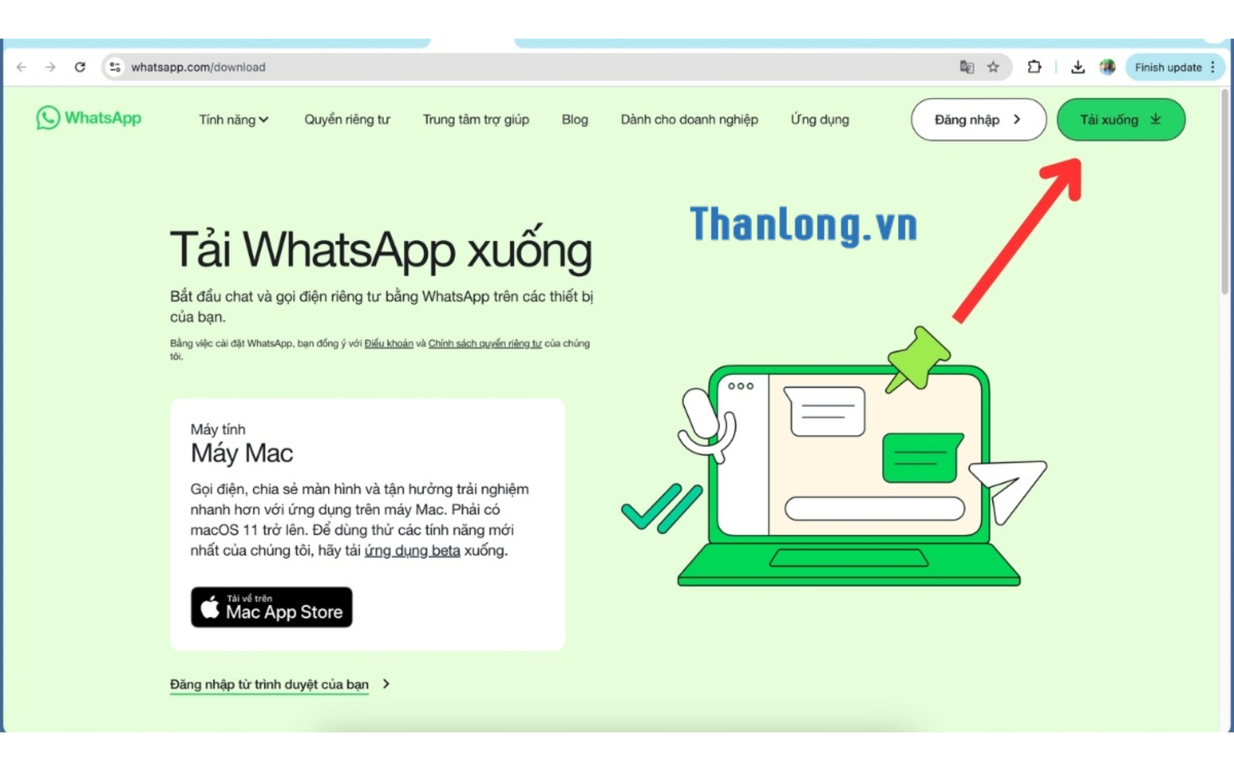 tải whatsapp web cho máy tính