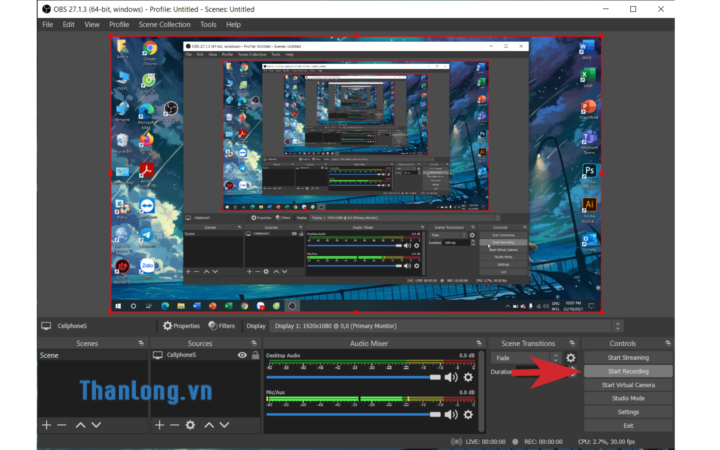 Hướng dẫn sử dụng sau khi download obs studio