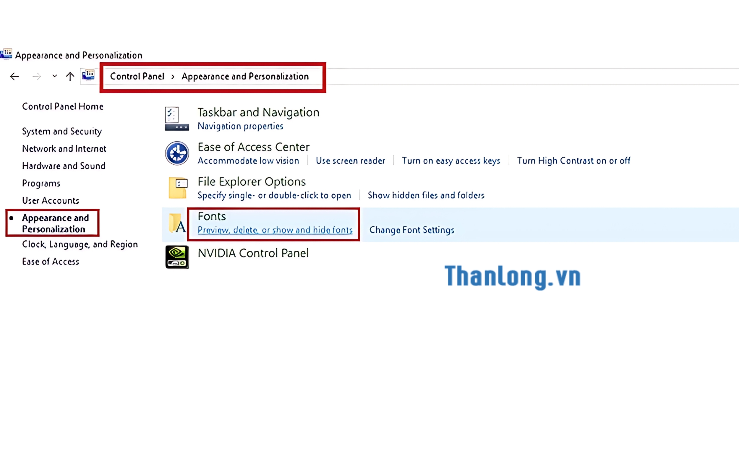 Bước 2 - tìm đến tệp tin Fonts