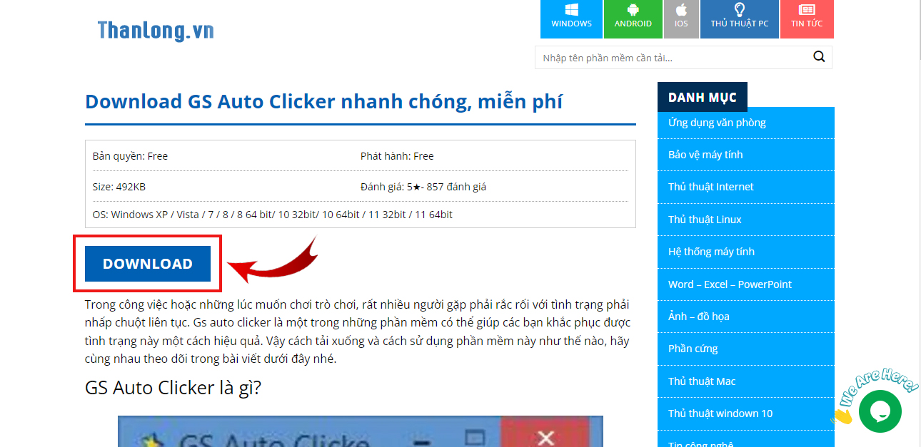 Hướng dẫn cách tải GS Auto Clicker
