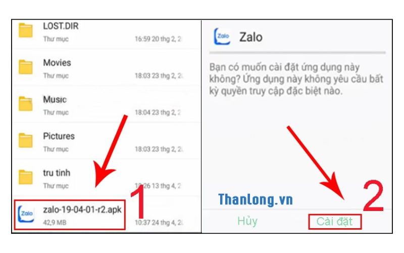 tải zalo apk về điện thoại Android