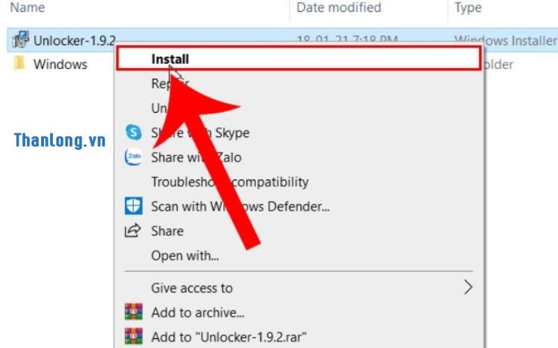 Tải và cài đặt Unlocker