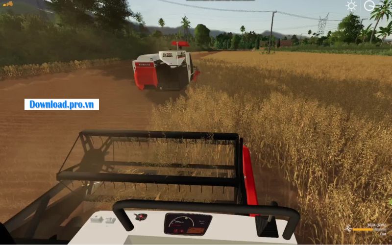 Tải game máy cắt lúa kubota 105x