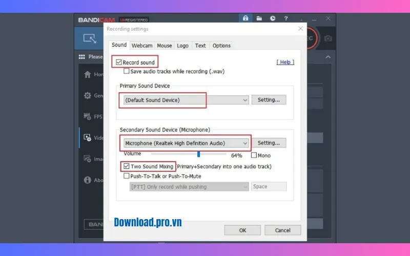 Kiểm tra âm thanh trước khi ghi hình