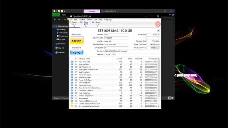 Chức năng chính của Crystaldiskinfo