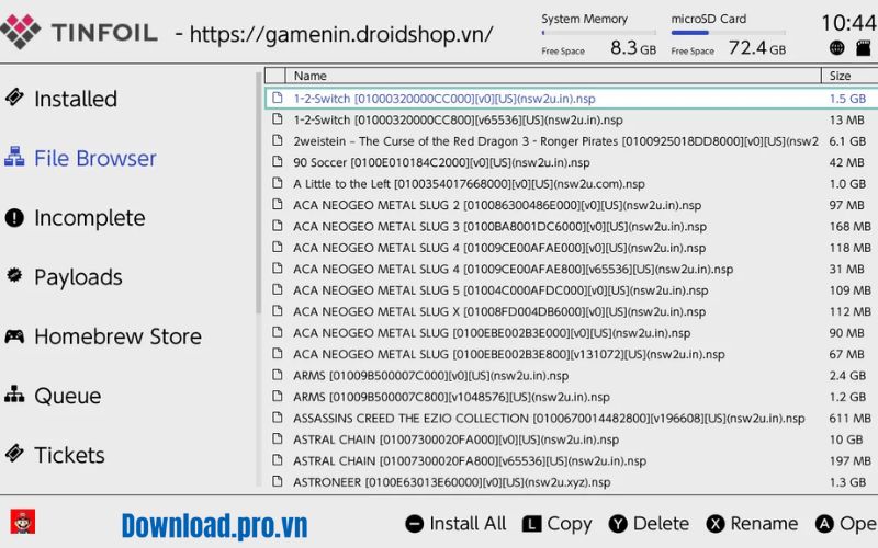 tải game nintendo switch hack
