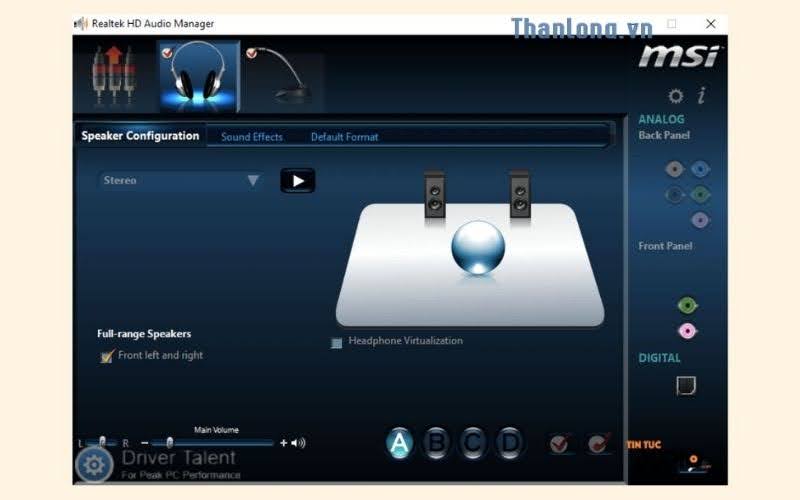 Realtek HD Audio Manager có tính năng gì nổi bật?