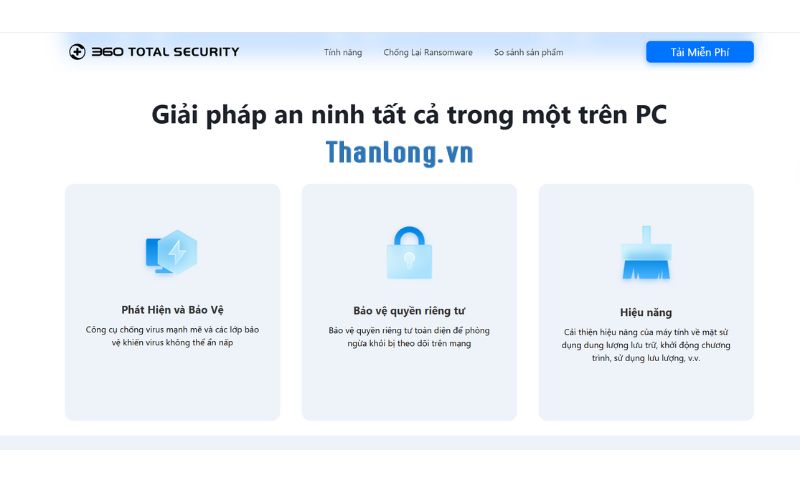Trang chủ chính thức của 360 total security 