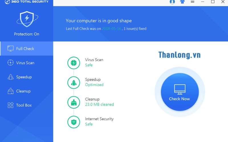 Chạy full scan với 360 total security để đảm bảo an toàn toàn diện cho máy của bạn