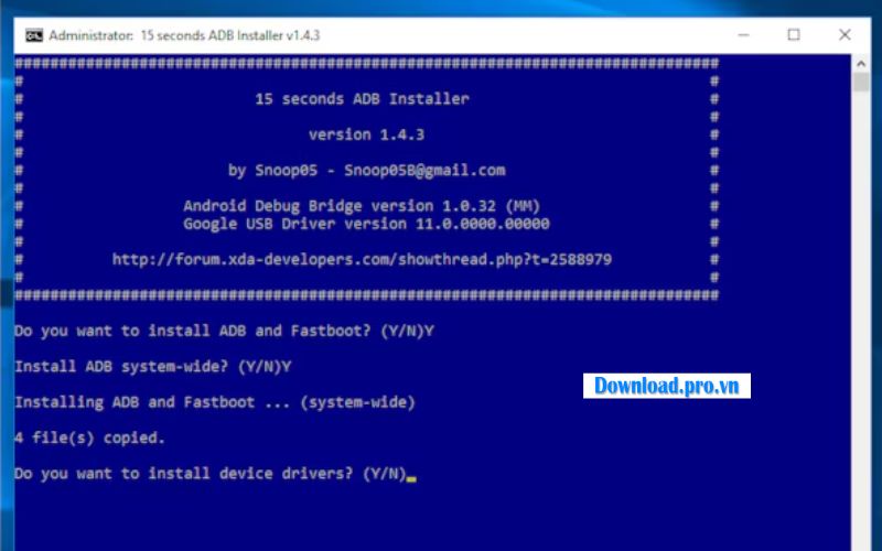 Giới thiệu phần mềm 15 second ADB Intaller