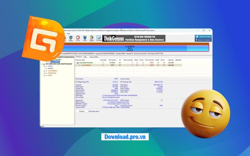 Cập nhật mới nhất về ứng dụng DiskGenius