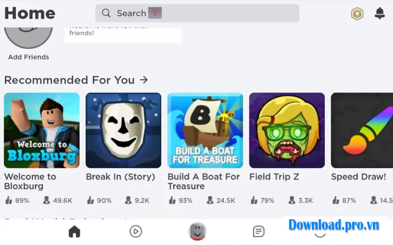 Vào game Roblox để bắt đầu chơi