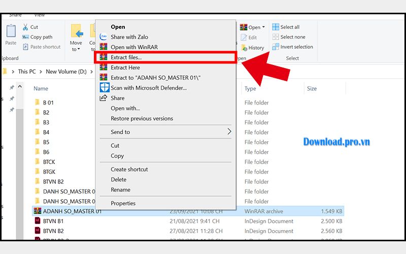 Cách giải nén file zip bằng WinRAR