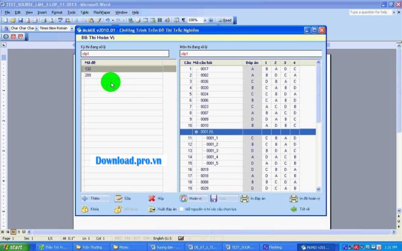 Cách trộn đề trắc nghiệm trên McMIX