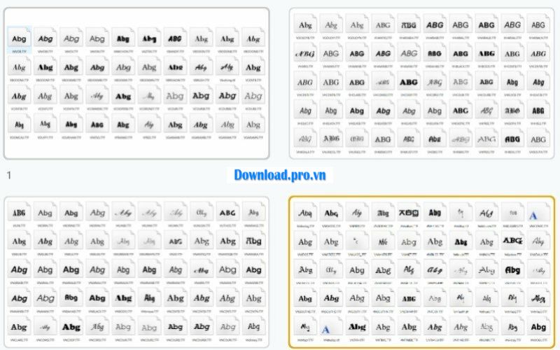 Các loại font VNI phổ biến