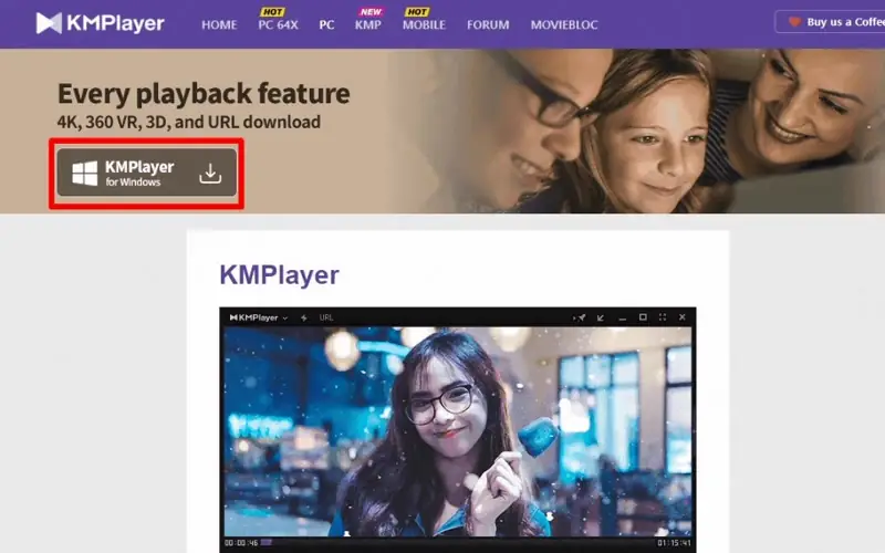 Tải KMPlayer tại trang chính thức để đảm bảo