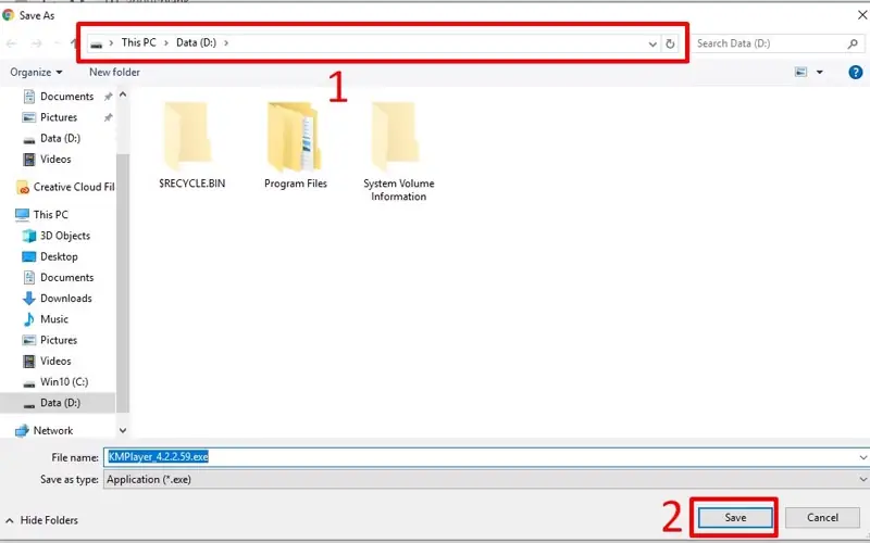 Cài đặt file KMP exe sau khi download về máy