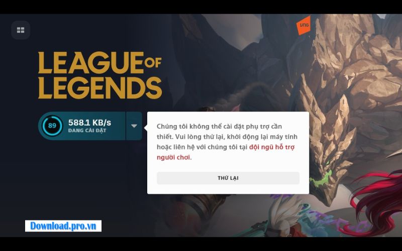 Lỗi "Yêu cầu khởi động lại hệ thống"