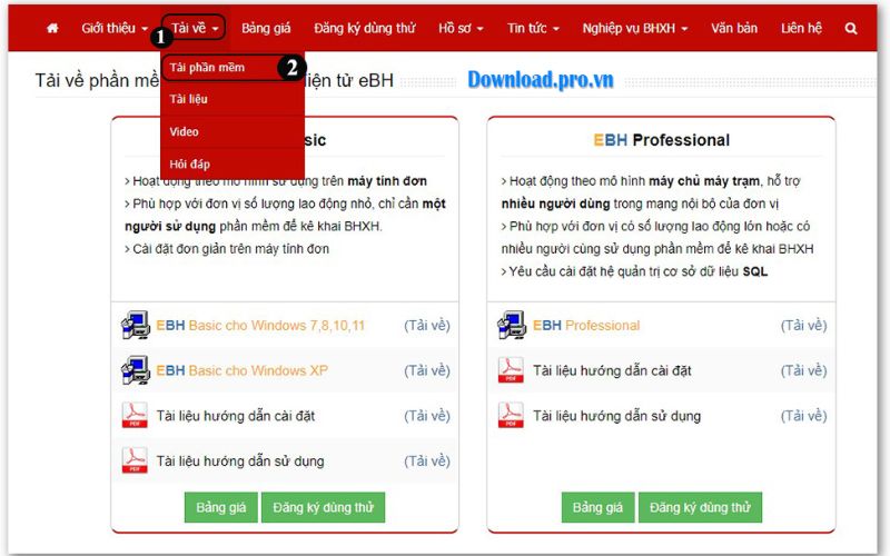 Cách download phần mềm bảo hiểm eBH Thái Sơn