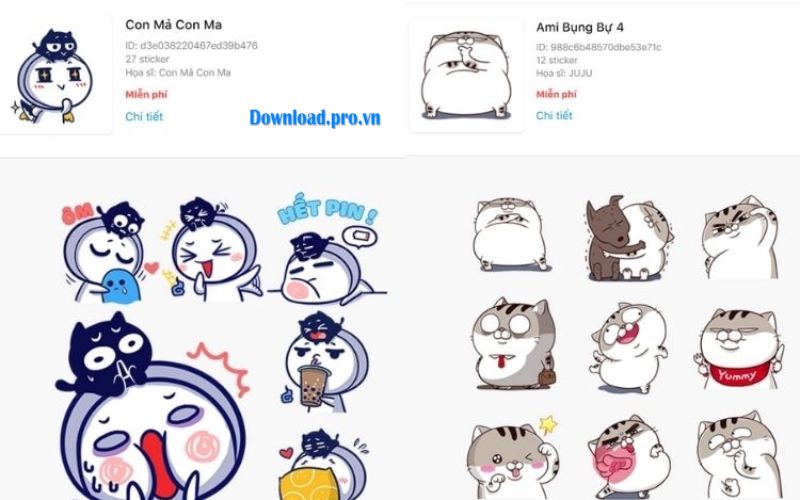 Kho sticker phong phú