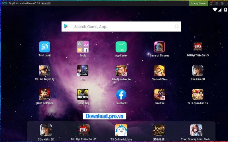 Chọn phần mềm giả lập Android