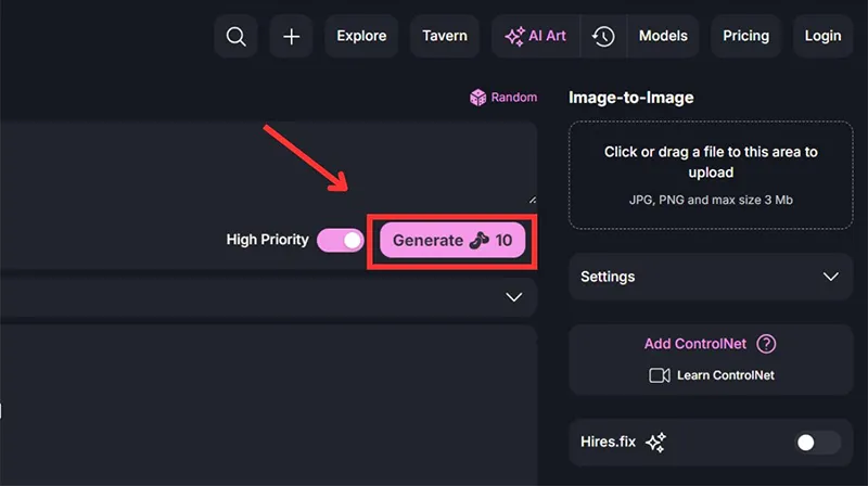 Nhấn Generate và chờ trong giây lát