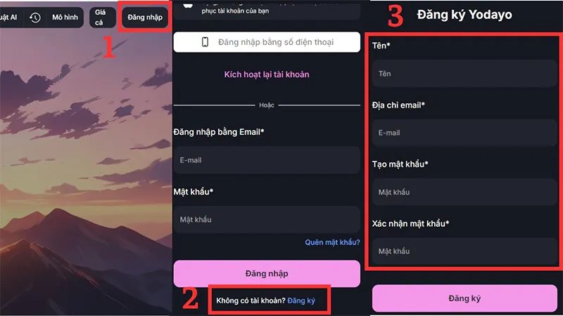 Đăng ký tài khoản Yodayo AI miễn phí