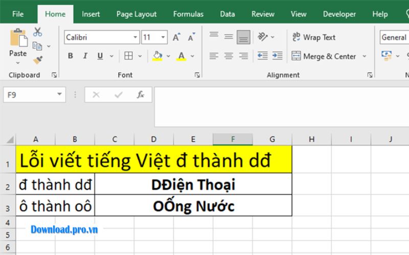 Cách sửa lỗi nhảy chữ trong Excel