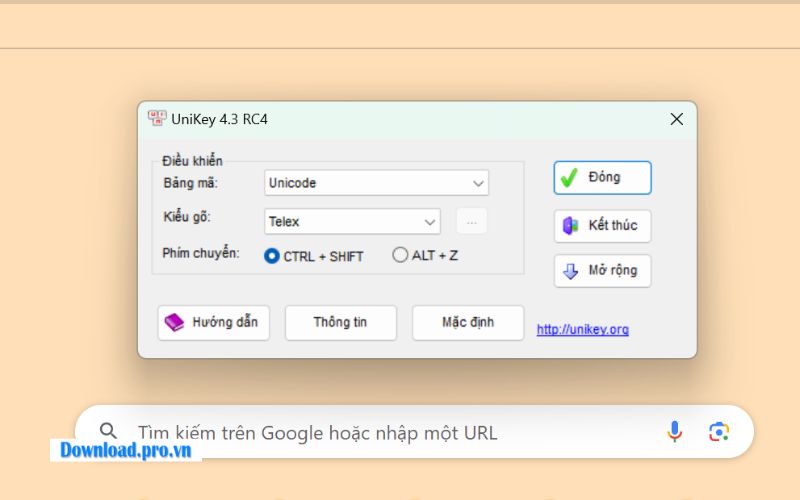  Mở Unikey trên máy tính 
