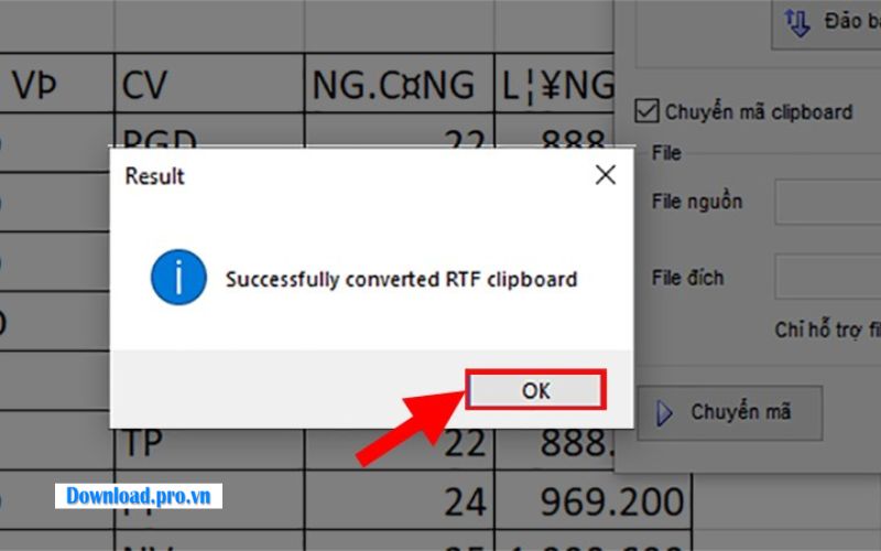  Xác nhận chuyển đổi thành công 