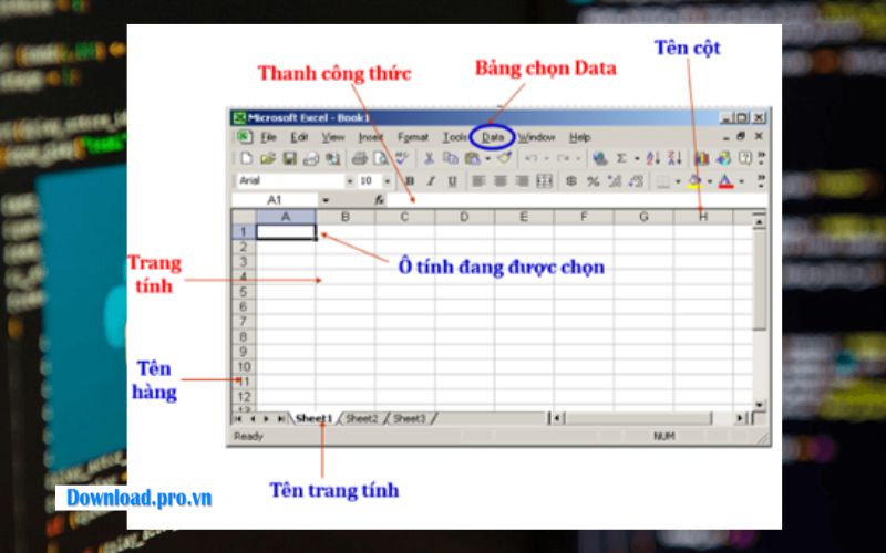 Các thành phần cơ bản trong bảng tính