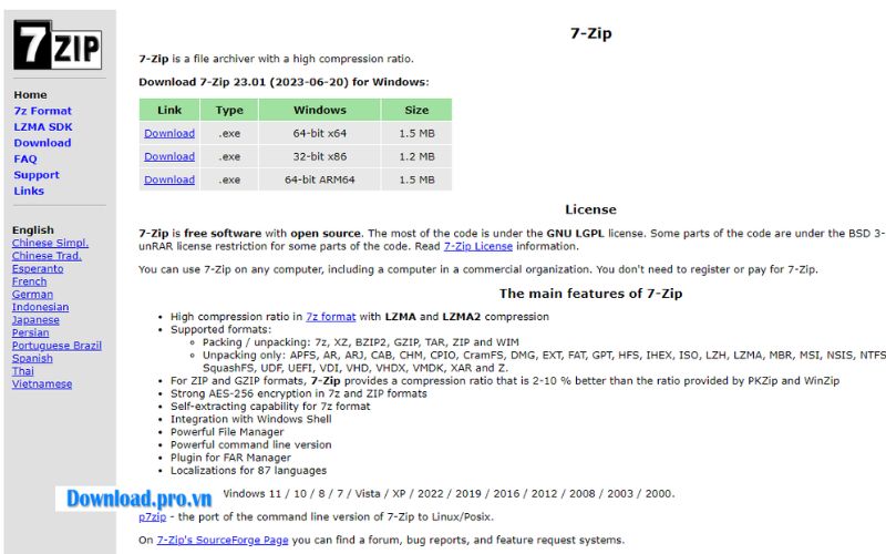 Chọn 7Zip để giải nén 
