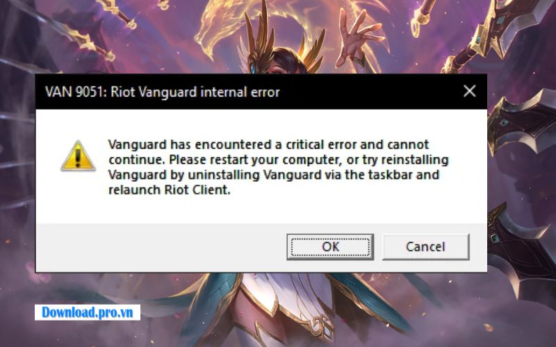 Riot Vanguard (VGC) không hoạt động