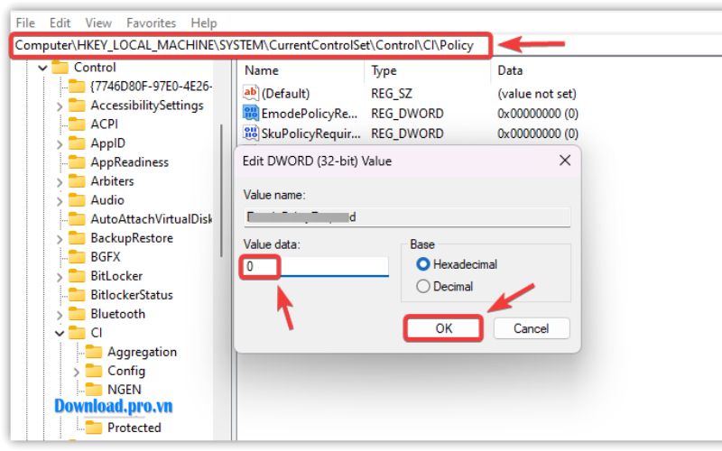 Sửa lỗi DevOverrideEnable trong Regedit