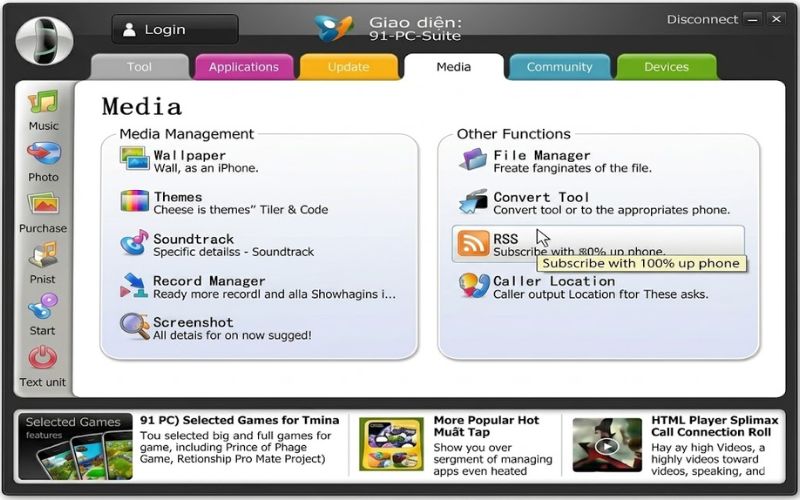 Ưu và nhược điểm của Giao diện ứng dụng 91 pc suite for iphone
