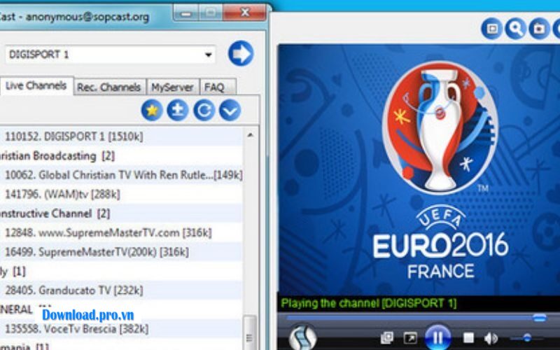 Download SopCast cho Windows (7/10/11)