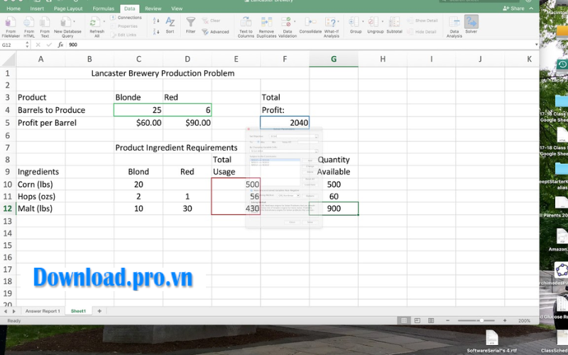 Phân tích 3 thuật toán giải của hàm Solver của Excel