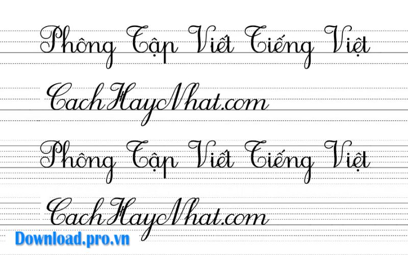 Tải font chữ HP001 4 hàng có ô ly luyện chữ đẹp chuẩn bộ GD&ĐT