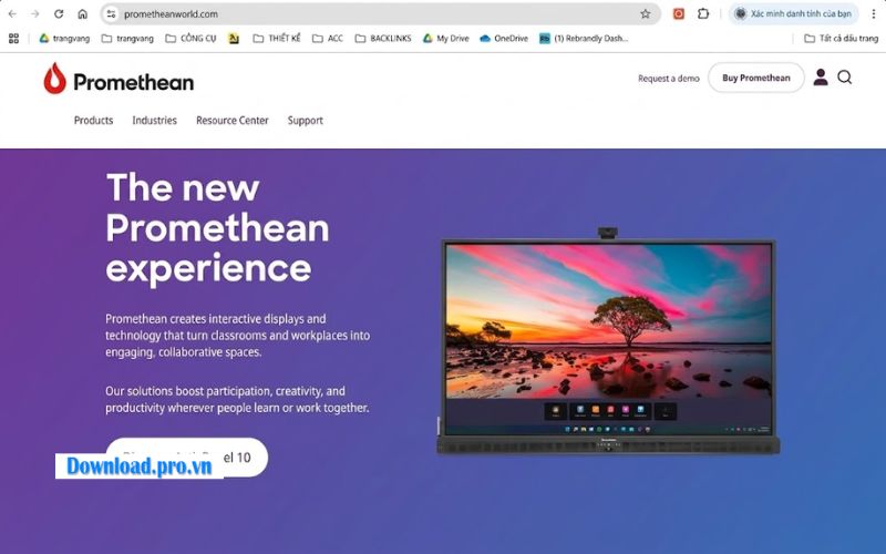 Cách tải ActivInspire bản chuẩn từ trang chủ Promethean