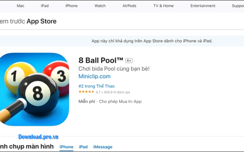 Tải 8 Ball Pool trên iOS