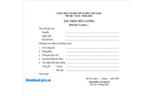 Mẫu giấy xác nhận lương mới nhất dành cho mục đích vay vốn ngân hàng